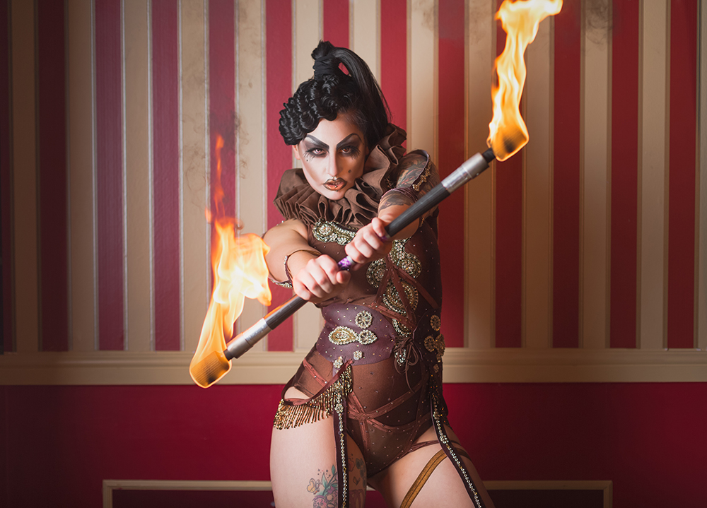 Aurora Galore twisted circus fire performer |Tigz Rice Studios